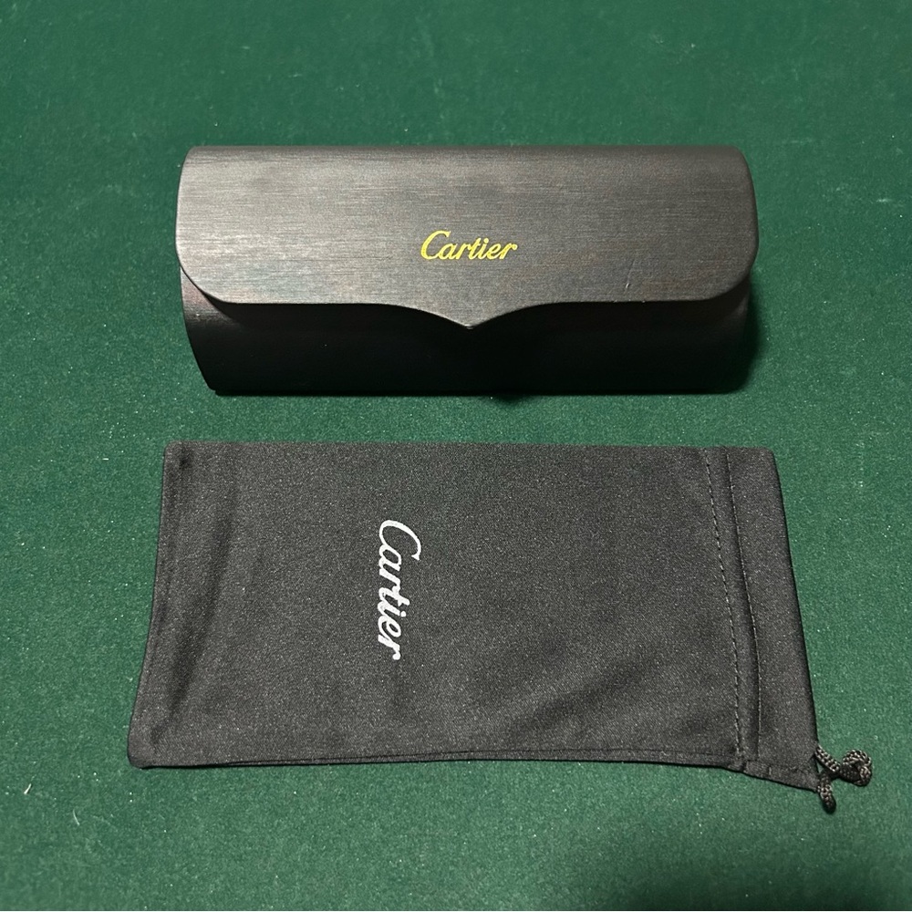 Authentic Cartier Glasses Hard Case Shell Magnetic Enclosure Black - Used
